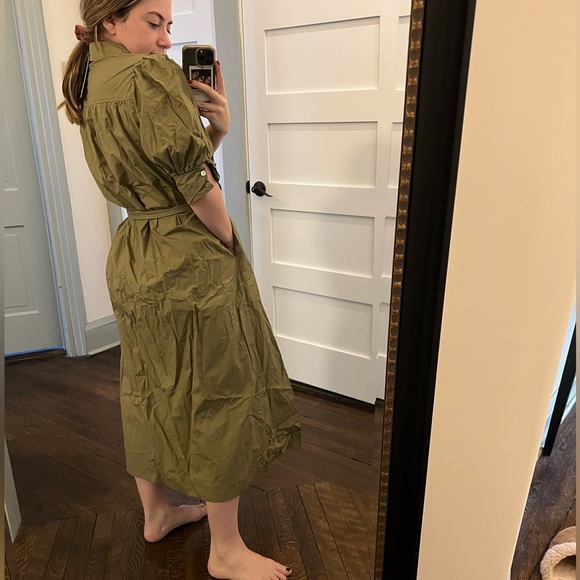 Button Down Maxi Dress w/ Tie - Picture 2 of 5